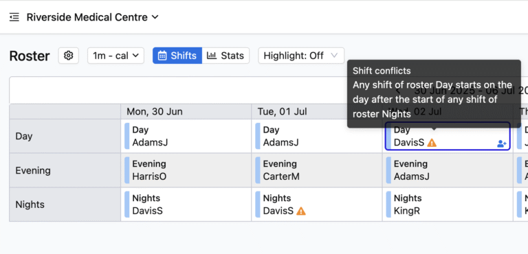 Roster Rules - Hosportal Australia